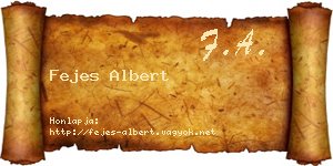 Fejes Albert névjegykártya